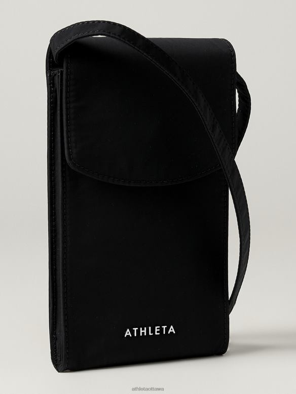 Athleta All About Phone Crossbody Bag Women Black Accessories VHFL2980