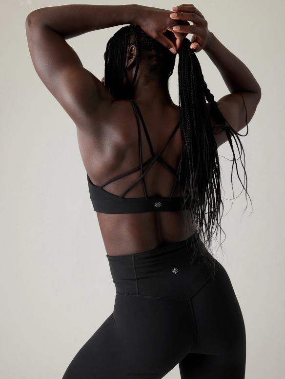 Athleta Solace Bra A-C Women Black Bras & Underwear | VHFL2664