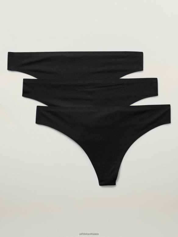 Athleta Ritual Thong Underwear 3-Pack Women Black Bras & Underwear | VHFL2623