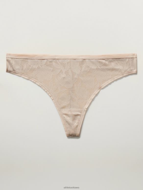 Athleta Ritual Thong Underwear Women Beige Lace Bras & Underwear | VHFL2644