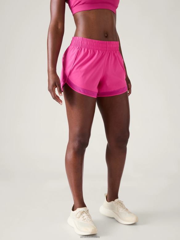 Athleta Mesh Racer Run Short Women Iceplant Pink Clothing VHFL257