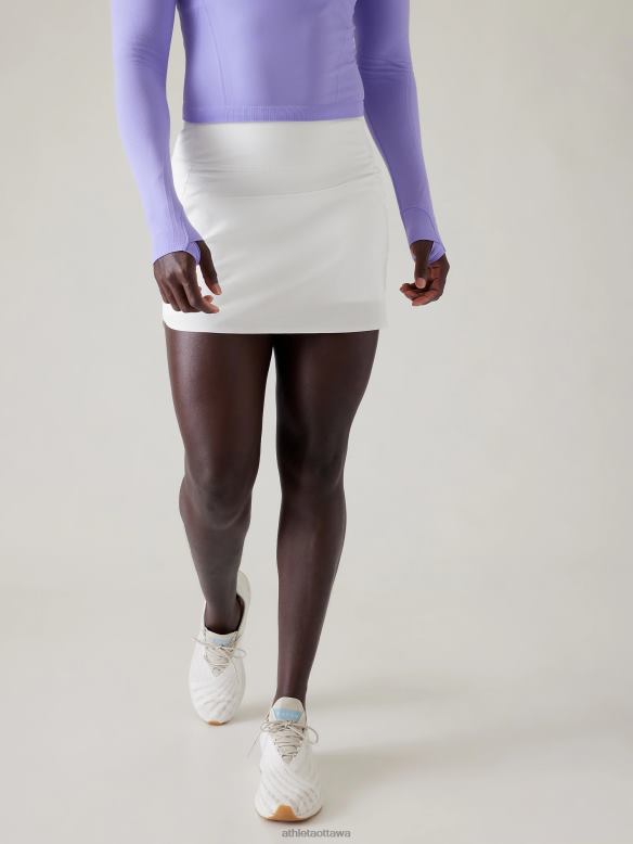 Athleta Run With It 16'' Skort Women Bright White Clothing VHFL2112