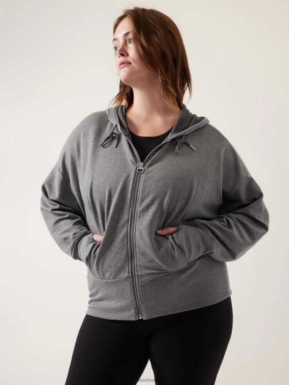 Athleta Balance Sweatshirt Women Medium Grey Heather Clothing VHFL2389