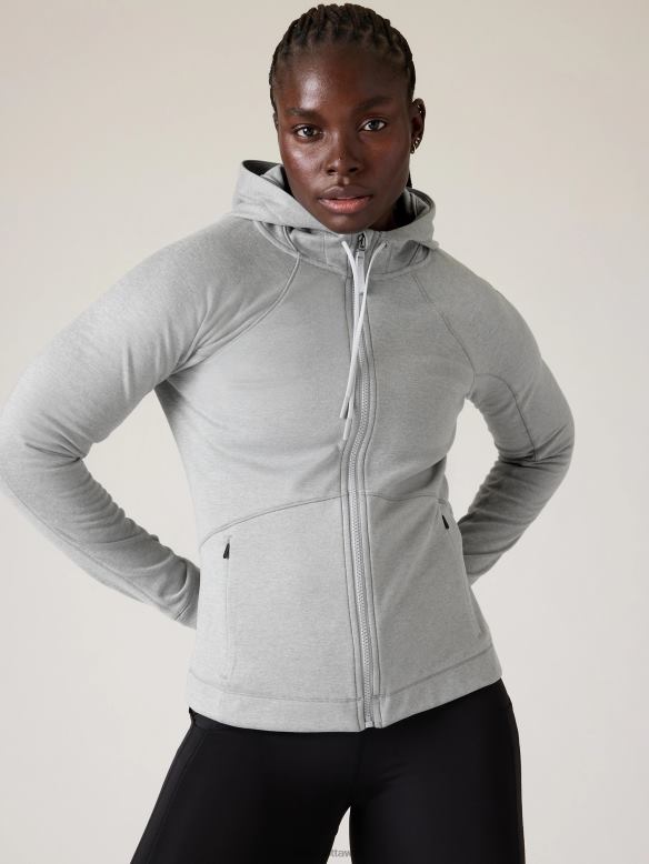Athleta Unstoppable Full Zip Women Grey Heather Clothing VHFL2246