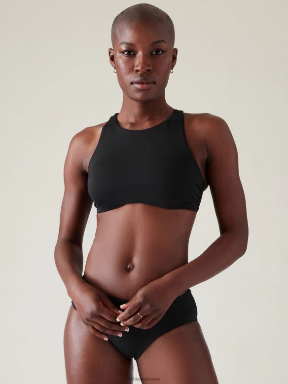 Athleta Maldives Bra Cup Bikini Top Women Black Swimwearwear VHFL2863