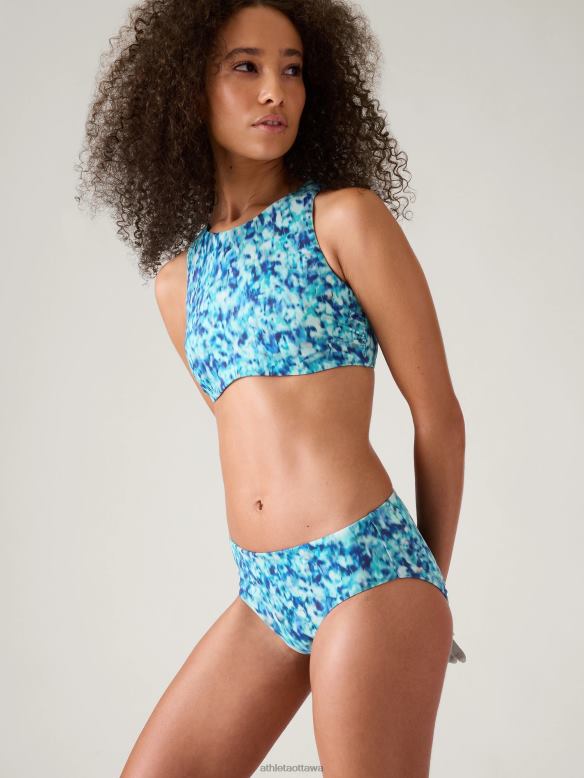 Athleta Maldives Bra Cup Bikini Top Women Dark Lapis Blue Print Swimwearwear VHFL2845