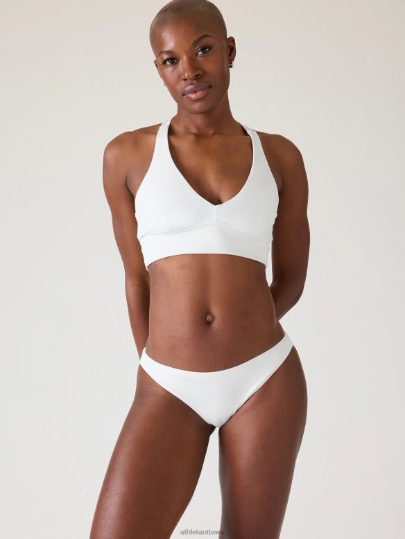 Athleta Plunge Bikini Top A-C Women White Swimwearwear VHFL2936