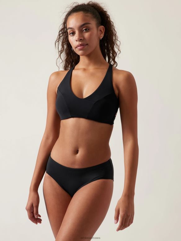 Athleta Triangle Bikini Top D-DD Women Black Swimwearwear VHFL2944