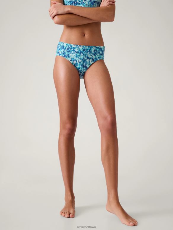 Athleta Clean Full Swim Bottom Women Dark Lapis Blue Print Swimwearwear VHFL2815