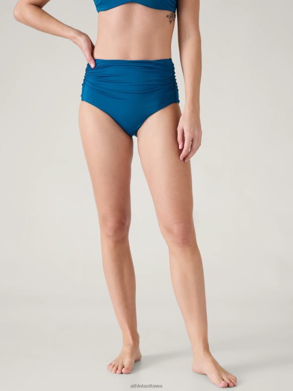 Athleta Horizon High Waist Swim Bottom Women Dark Lapis Blue Swimwearwear VHFL2821